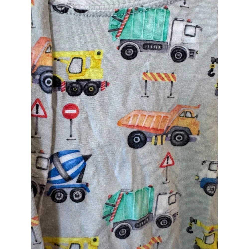 Lev Baby construction trucks bamboo pjs